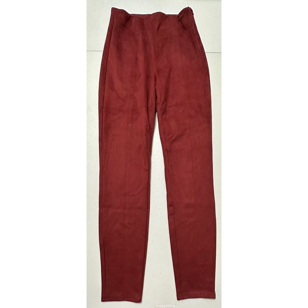 Guess ES Maya Leggings Vino Red Faux Suede High‎ Rise Skinny Pants NWT XS